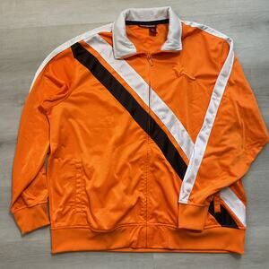 Rocawear Mens Vintage Y2K full zip Tracksuit Jacket Orange Striped 3XL Big Tall